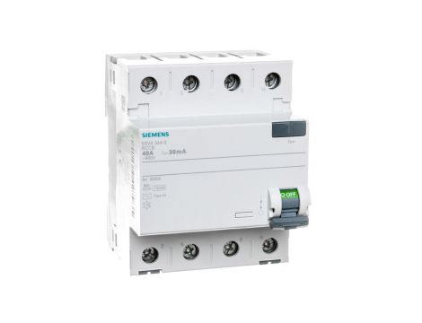 Wyłącznik różnicowoprądowy 4P 40A 0,03A Typ AC 30mA 400V SENTRON 5SV4344-0