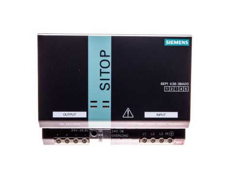 Zasilacz impulsowy SITOP Modular wej.320-550V AC wyj. 24VDC 20A ATEX EX II 6EP1436-3BA00