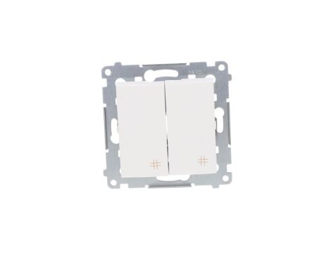 Simon 54 Łącznik krzyżowy podwójny 10AX 250V, szybkozłącza, biały DW7/2.01/11