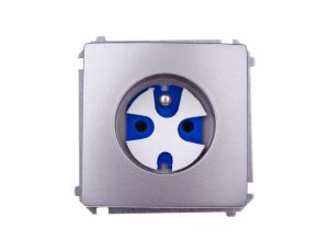 Simon Basic Gniazdo pojedyncze DATA z/u 16A IP20 z kluczem uprawniającym stal inox BMGD1.01/21