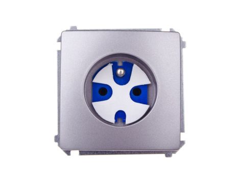 Simon Basic Gniazdo pojedyncze DATA z/u 16A IP20 z kluczem uprawniającym stal inox BMGD1.01/21