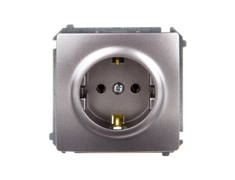 Simon Basic Gniazdo pojedyncze SCHUKO z/u 16A IP20 stal inox BMGSz1.01/21