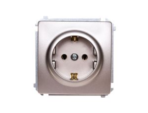 Simon Basic Gniazdo pojedyncze SCHUKO z/u 16A IP20 satynowe BMGSz1.01/29