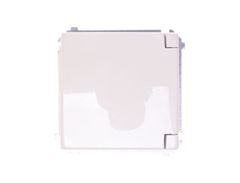 Simon Basic Gniazdo bryzgoszczelne z/u IP44 z przesłoną torów i klapką pełną beżowe BMGZ1Bz.01/12