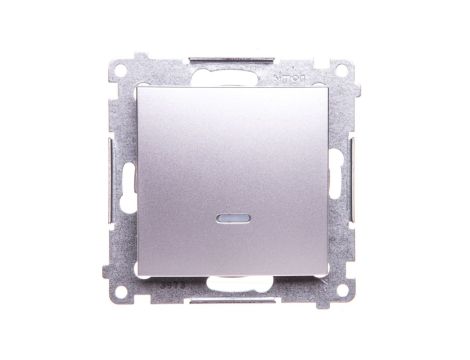 Simon 54 Łącznik jednobiegunowy z podświetleniem srebrny mat DW1AL.01/43