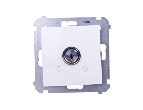 Simon 54 Łącznik żaluzjowy na kluczyk trzypozycyjny /I-0-II/ biały DPZK.01/11