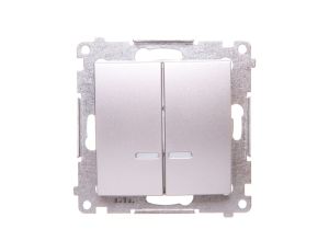 Simon 54 Łącznik świecznikowy z podświetleniem srebrny mat DW5ABL.01/43