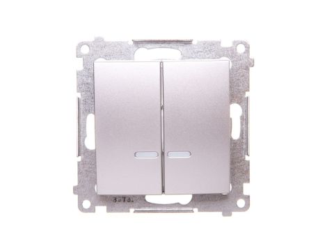 Simon 54 Łącznik świecznikowy z podświetleniem srebrny mat DW5ABL.01/43