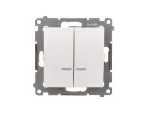 Simon 54 Łącznik świecznikowy z podświetleniem biały DW5ABL.01/11