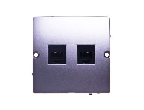 Simon Basic Gniazdo telefoniczne podwójne 2xRJ12 stal inox BMT2.02/21