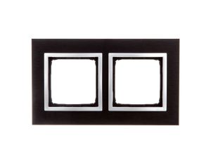 Simon 54 Nature Ramka podwójna metal INOX YIN DRN2/78