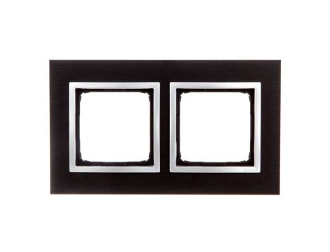 Simon 54 Nature Ramka podwójna metal INOX YIN DRN2/78