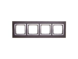 Simon 54 Nature Ramka poczwórna metal INOX YIN DRN4/78