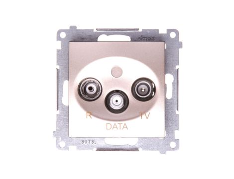 Simon 54 Gniazdo antenowe R/TV/DATA złoty mat DAD.01/44
