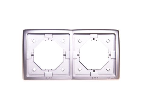 Simon Basic Standard Ramka bryzgoszczelna podwójna IP44 z uszczelką satynowa BMR2B/29