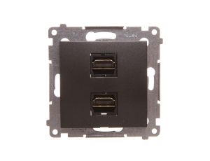 Simon 54 Gniazdo podwójne HDMI antracyt DGHDMI2.01/48