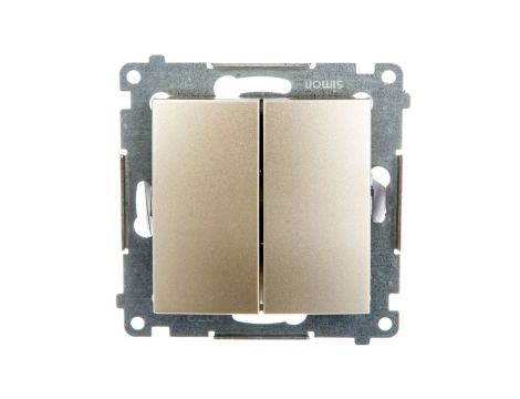 Simon 54 Łącznik bryzgoszczelny świecznikowy IP44, szybkozłącza, złoty mat DU1W DW5B.01/44