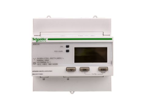 Licznik energii elektrycznej 1/3-fazowy 63A 100-277/173-480V kl.1 cyfrowy modułowy iEM3100 A9MEM3100