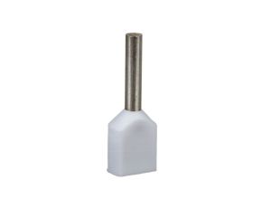 Końcówka tulejkowa izolowana TID 2x0,5mm2/8mm biała cynowana TID2x0,5L8 /100szt./