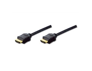 Kabel połączeniowy HDMI Highspeed 1.4 z Eth. GOLD Typ HDMI A/HDMI A, M/M czarny 2m AK-330114-020-S