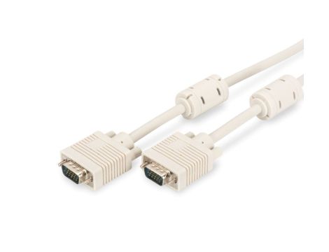 Kabel połączeniowy VGA Typ DSUB15/DSUB15, M/M beżowy 10m AK-310103-100-E