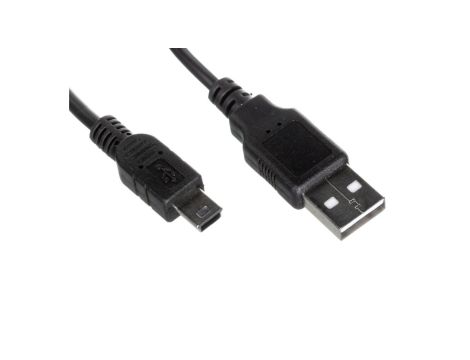 Kabel połączeniowy miniUSB 2.0 /Canon/ Typ USB A/miniUSB B(5pinów), M/M czarny 1m AK-300130-010-S