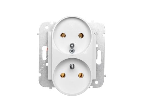 CARLA Gniazdo podwójne z/u białe 1743-10