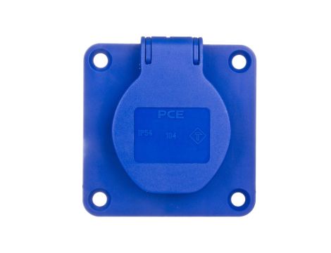 Gniazdo tablicowe 10/16A 2P+Z 230V /70x70/ niebieskie IP54 104-7B