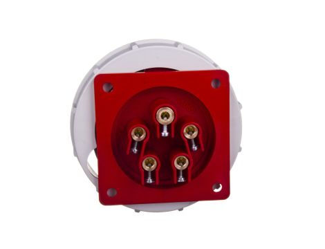 Wtyczka tablicowa 32A 5P 400V czerwona IP67 6252-6