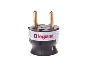 HELMO Wtyczka przenośna 2P 16A płaska czarna 50184