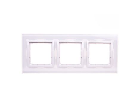 Simon 54 Nature Ramka potrójna szkło BIAŁA PERŁA DRN3/70