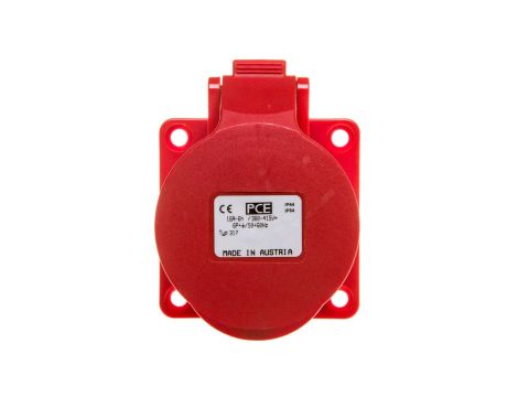Gniazdo tablicowe 16A 7P 400V /70x70/ czerwone IP44 317-6v