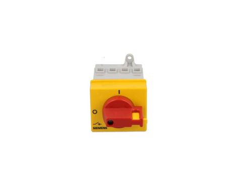 Rozłącznik główny/awaryjny 3P 16A 7.5kW AC23A 400V montaż modułowy pokrętło żółto-czerwone piórkowe 3LD2030-0TK13