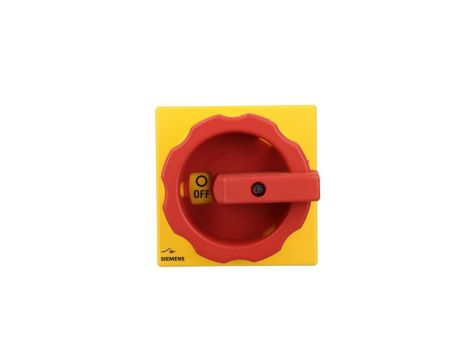 Rozłącznik główny/awaryjny 3P 63A 22kW AC23A 400V montaż tablicowy pokrętło żółto-czerwone otwór centralny 22.5 mm 3LD2555-0TK53