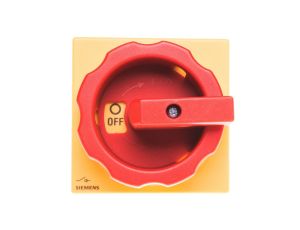 Rozłącznik główny/awaryjny 3P 100A 37kW AC23A 400V montaż na płycie z wałkiem pokrętło żółto-czerwone 4 otwory 3LD2714-0TK53