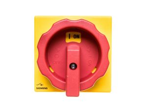 Rozłącznik główny/awaryjny 3P 125A 45kW AC23A 400V montaż na płycie z wałkiem pokrętło żółto-czerwone 4 otwory 3LD2814-0TK53