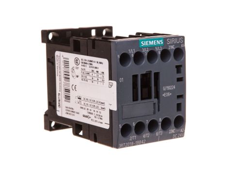 Stycznik mocy 16A 3P 24V DC 0Z 1R S00 3RT2018-1BB42