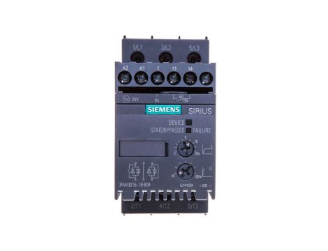 Softstart 3-fazowy 200-480VAC 9A 4kW/400V Uc=24V AC/DC S00 3RW3016-1BB04