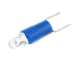 Lampka kontrolna Niebieski 12V ac/dc Dwa styki LED średnica 4.25mm długość 17mm