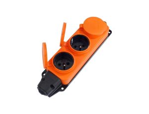 Listwa /rozgałęźnik/ do przedłużacza 3-gniazda z/u gumowe IP44 pomarańczowy AEI602233-L-O