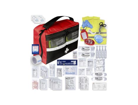 Apteczka pierwszej pomocy samochodowa bogato wyposażona typ 510 czerwona DIN 13157 PLUS MEDAID