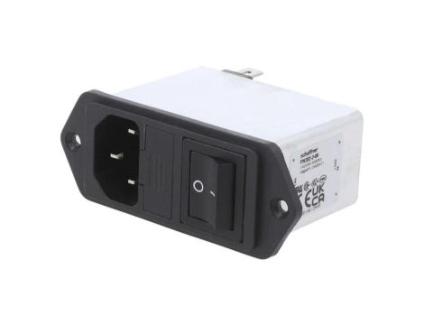 Złącze zasilające AC męskie 2A 250VAC C14 (E) 2mH FN282-2-06