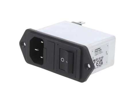 Złącze zasilające AC męskie 1A 250VAC C14 (E) 7,5mH FN281-1-06