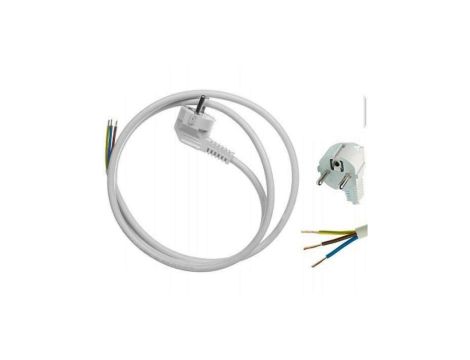 VIPlast Przewód OMY 3x1,5 3m z wtyczką kątową uni-schuko biały