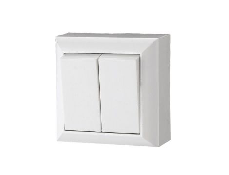 Łącznik świecznikowy, podwójny, natynkowy, IP20, biały, GAO 20454