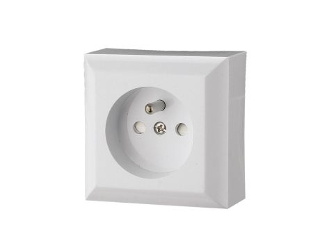Gniazdo pojedyńcze natynkowe z uziemieniem, IP20, białe, GAO 20455