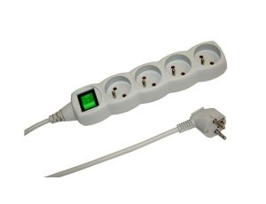 Przedłużacz 4-gniazdowy, 3m szary, z wyłącznikiem, 3x1,0mm OWY / 24201