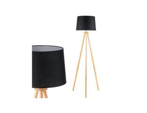 Lampa Stojąca Podłogowa Stołowa E27 Trójnóg z Abażurem Czarna z Regulacją Wysokości Clara Lumiled