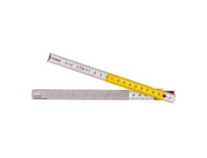 Miara składana drewniana 1 m, biało-żółta