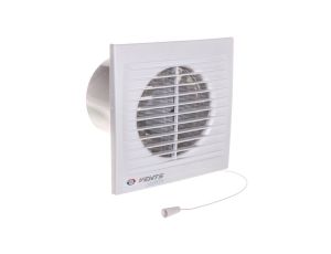 Wentylator osiowy fi 100 230V 5,6W 78m3/h 26dB cichy łożyska kulowe wyłącznik sznurkowy 100SILENTA-SVL